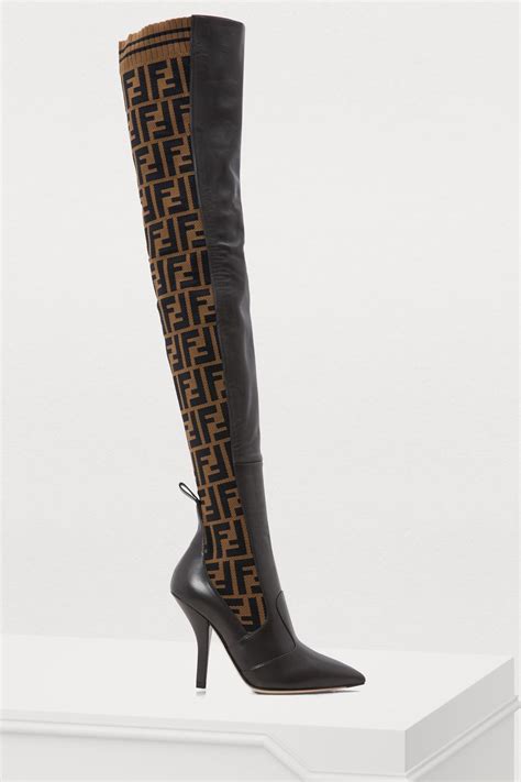 metallic fendi boots|fendi high heel boots.